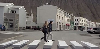 Icelandic town creates 3D zebra crossing