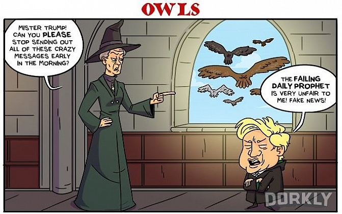 President Trump Illustrated As Harry Potter