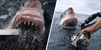 Photographer Captures Moment When Giant Great White Shark Lunges Out Of The Water