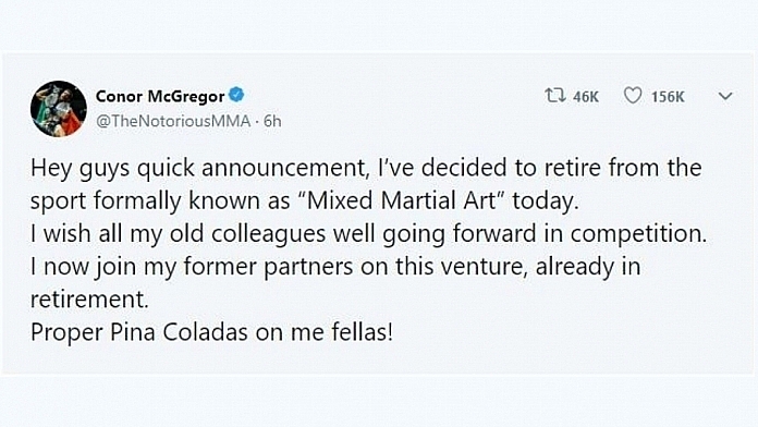 Conor McGregor Announces His Retirement Again Leaving Many People Confused