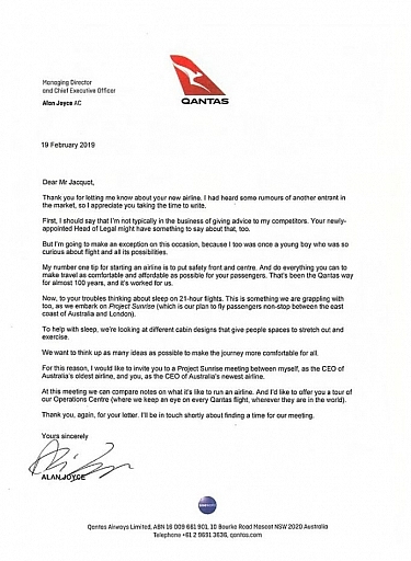 10-Year-Old Boy's Letter To Qantas CEO Asking For Advice Has Gone Viral